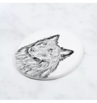 Belgian Shepherd Dog, Belgian Sheepdog - commemorative plaque with a photo of a dog, tombstone with a print, personalized oval plaque from the Art-Dog brand