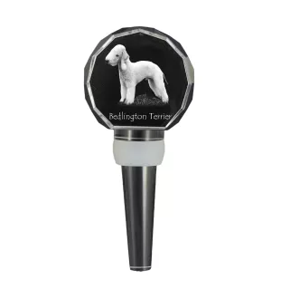 Bedlington Terrier, Rothbury Terrier - Kristallflaschenverschluss, einzigartiger Weinverschluss mit Foto, personalisiertes Geschenk für Sommelier der Marke Art-Dog