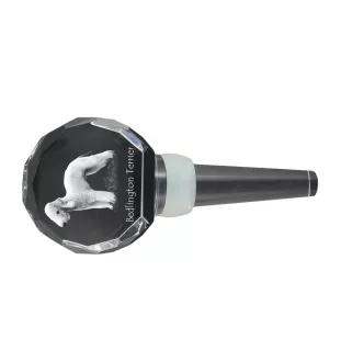 Bedlington Terrier, Rothbury Terrier, Rodbery Terrier - Crystal bottle stopper, unique wine stopper with photo, personalised gift for sommelier by Art-Dog brand