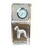 Terrier De Bedlington, Bedlington Terrier - montre en cristal avec photo, photo de chien dans un cristal, horloge de bureau personnalisée de la marque Art-Dog