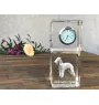 Bedlington Terrier, Rothbury Terrier - Kristalluhr mit Foto, Hundebild im Kristall, personalisierte Schreibtischuhr von Art-Dog.
