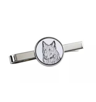 Belgian Shepherd Dog, Belgian Sheepdog - tie clip with a dog, personalized tie clip, a unique gift for a man from the Art-Dog brand