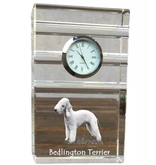 Bedlington Terrier zegar trój-paskowy z psem Art-Dog