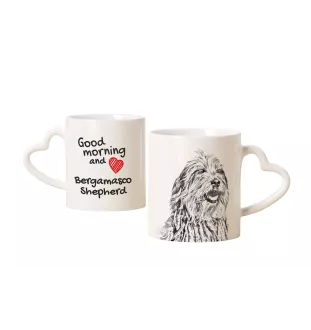 Berger Bergamasque, Berger de Bergame - tasse avec chien, une tasse adorable avec une anse en forme de cœur, un cadeau universel de la marque Art-Dog
