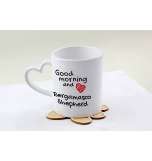 Bergamasco Shepherd Dog, Bergamasco Sheepdog - cup with a dog, adorable cup with a heart-shaped handle, universal gift from the Art-Dog brand