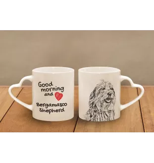 Berger Bergamasque, Berger de Bergame - tasse avec chien, une tasse adorable avec une anse en forme de cœur, un cadeau universel de la marque Art-Dog