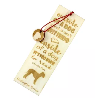 Bedlington Terrier, Rothbury Terrier, Rodbery Terrier - dog bookmark, personalized bookmark, gift for bookworm from Art-Dog brand