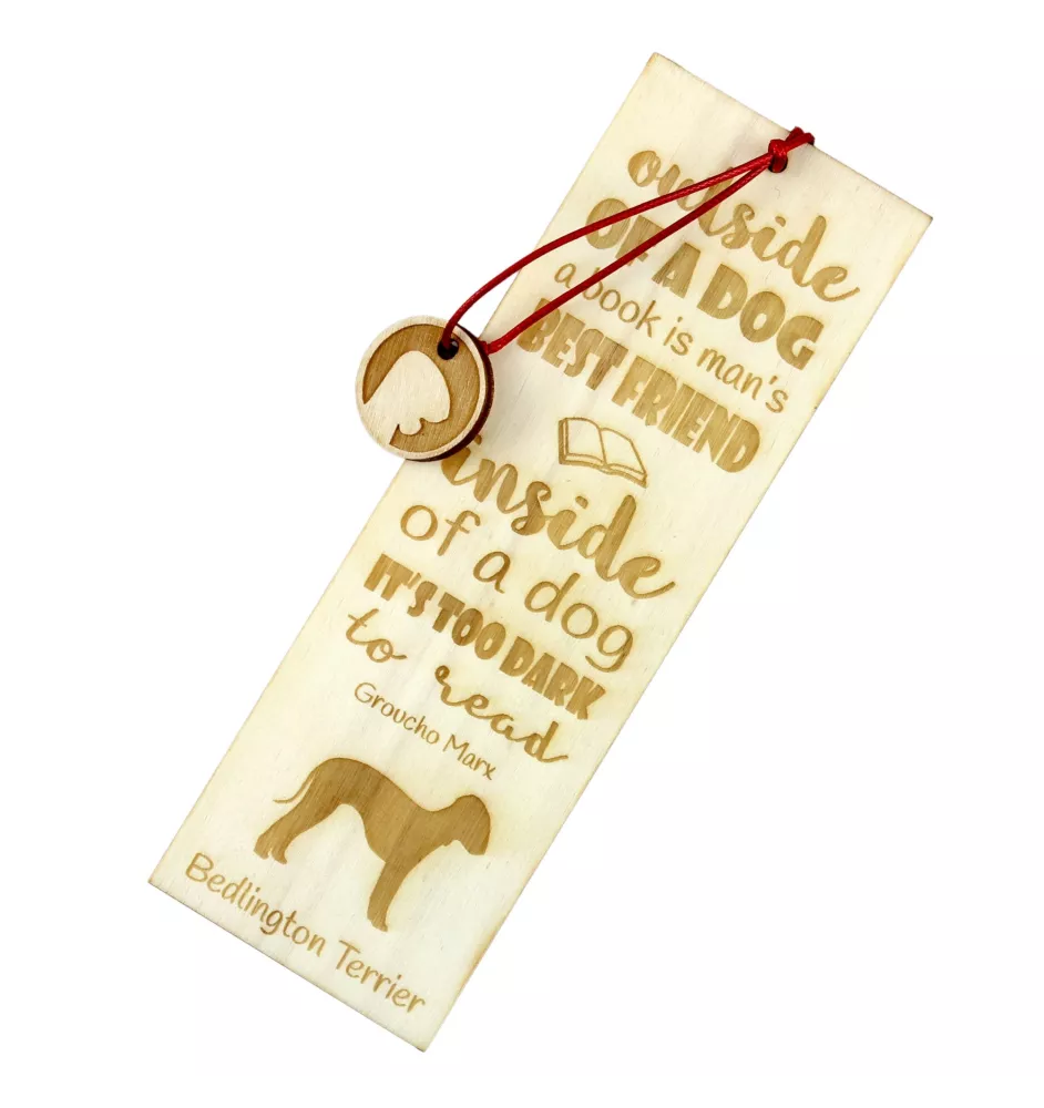 Bedlington Terrier, Rothbury Terrier, Rodbery Terrier - dog bookmark, personalized bookmark, gift for bookworm from Art-Dog brand