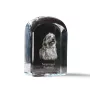 Berger Bergamasque, Berger de Bergame - un cube de cristal avec une photo, une photo de chien dans le cristal, un presse-papiers cubique de la marque Art-Dog