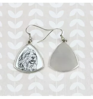 Berger Bergamasque, Berger de Bergame - boucles d'oreilles avec chien, boucles d'oreilles pendantes avec photo, bijoux personnalisés avec impression de la marque Art-Dog