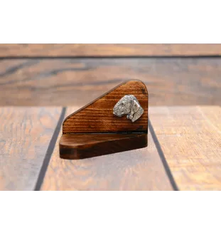 Bedlington Terrier, Rothbury Terrier, Rodbery Terrier - wooden candle holder with a dog, tealight holder, a memorial place for a dog by Art-Dog brand