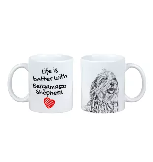 Bergamasker Hirtenhund, Berger de bergame - Tasse mit Hund, Tasse mit Bild, personalisiertes Geschenk der Marke Art-Dog
