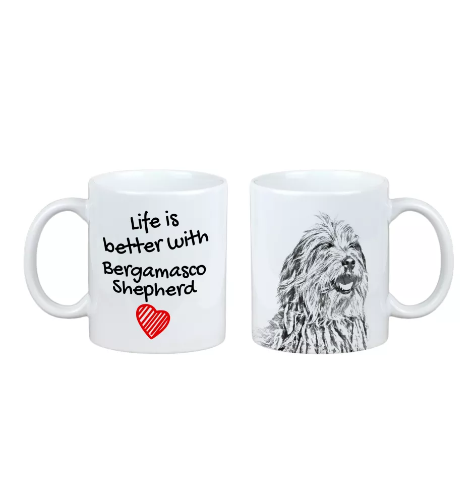 Berger Bergamasque, Berger de Bergame - tasse avec chien, tasse avec photo, cadeau personnalisé de la marque Art-Dog