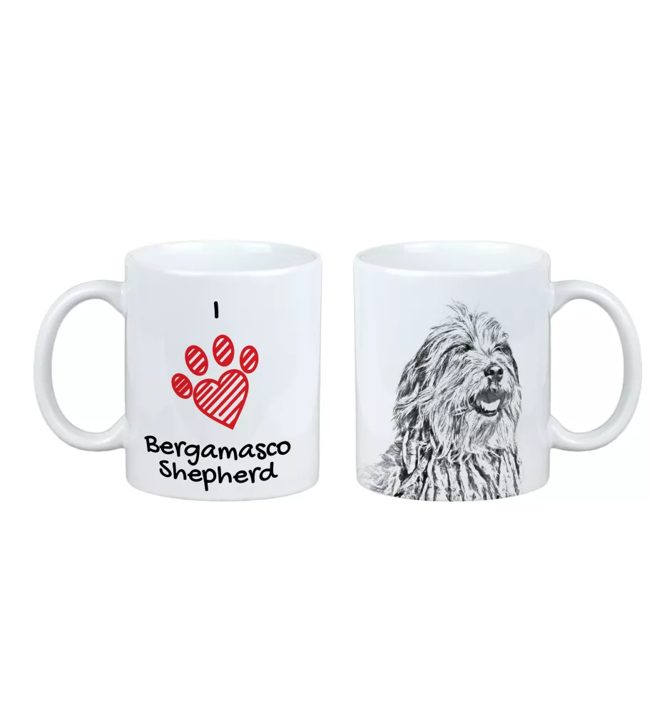 Bergamasker Hirtenhund, Berger de bergame - Tasse mit Hund, entzückende Tasse mit Grafik, Geschenk mit Ihrem Foto von der Marke Art-Dog