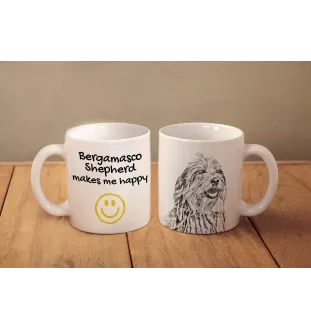 Bergamasker Hirtenhund, Berger de bergame - Tasse mit Hund, fröhliche Tasse für Hundeliebhaber, personalisiertes Geschenk der Marke Art-Dog