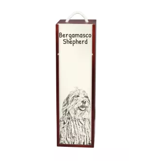 Bergamasco Shepherd Dog, Bergamasco Sheepdog - wine box with a dog, alcohol box with graphics, personalized gift box from the Art-Dog brand