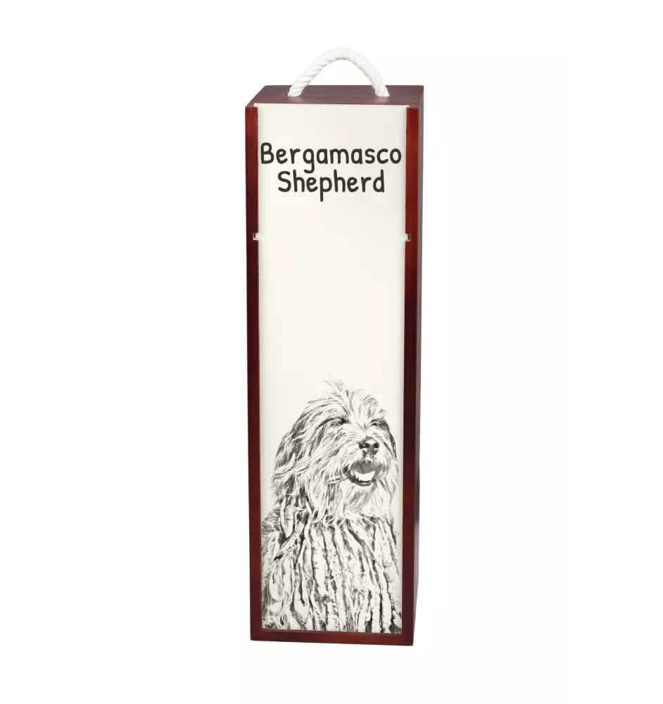 Bergamasco pudełko na wino z psem Art-Dog