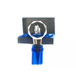 Belgian Shepherd Dog, Belgian Sheepdog - Bottle stopper, crystal wine stopper with photo, personalised gift for bartender by Art-Dog brand