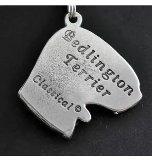 Terrier De Bedlington, Bedlington Terrier - un collier avec un chien, un pendentif de chien sur une chaîne en argent, un bijou unique de la marque Art-Dog