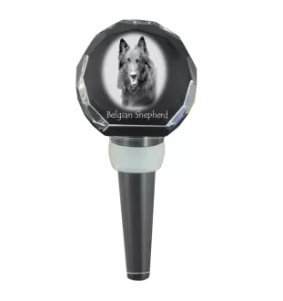 Belgischer Schäferhund - Kristallflaschenverschluss, einzigartiger Weinverschluss mit Foto, personalisiertes Geschenk für Sommelier der Marke Art-Dog