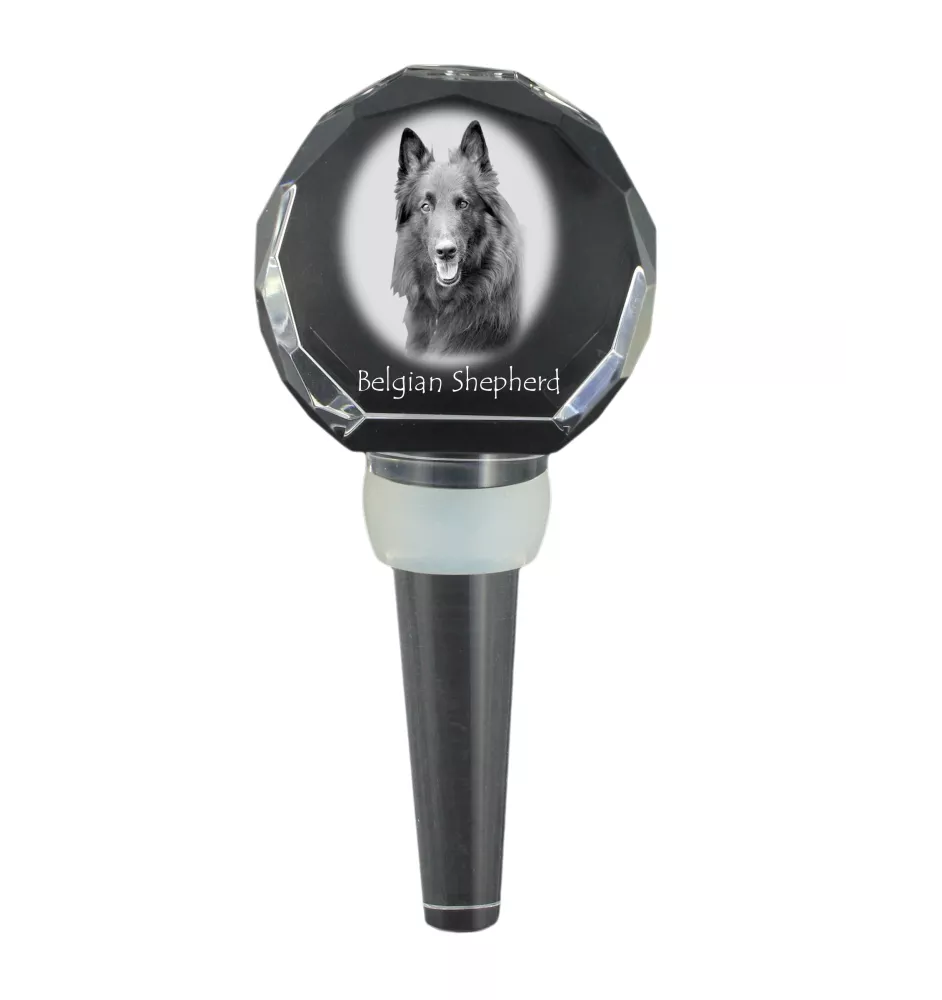 Chiens de Berger Belge - Bouchon de bouteille en cristal, bouchon de vin unique avec photo, cadeau personnalisé pour sommelier par la marque Art-Dog