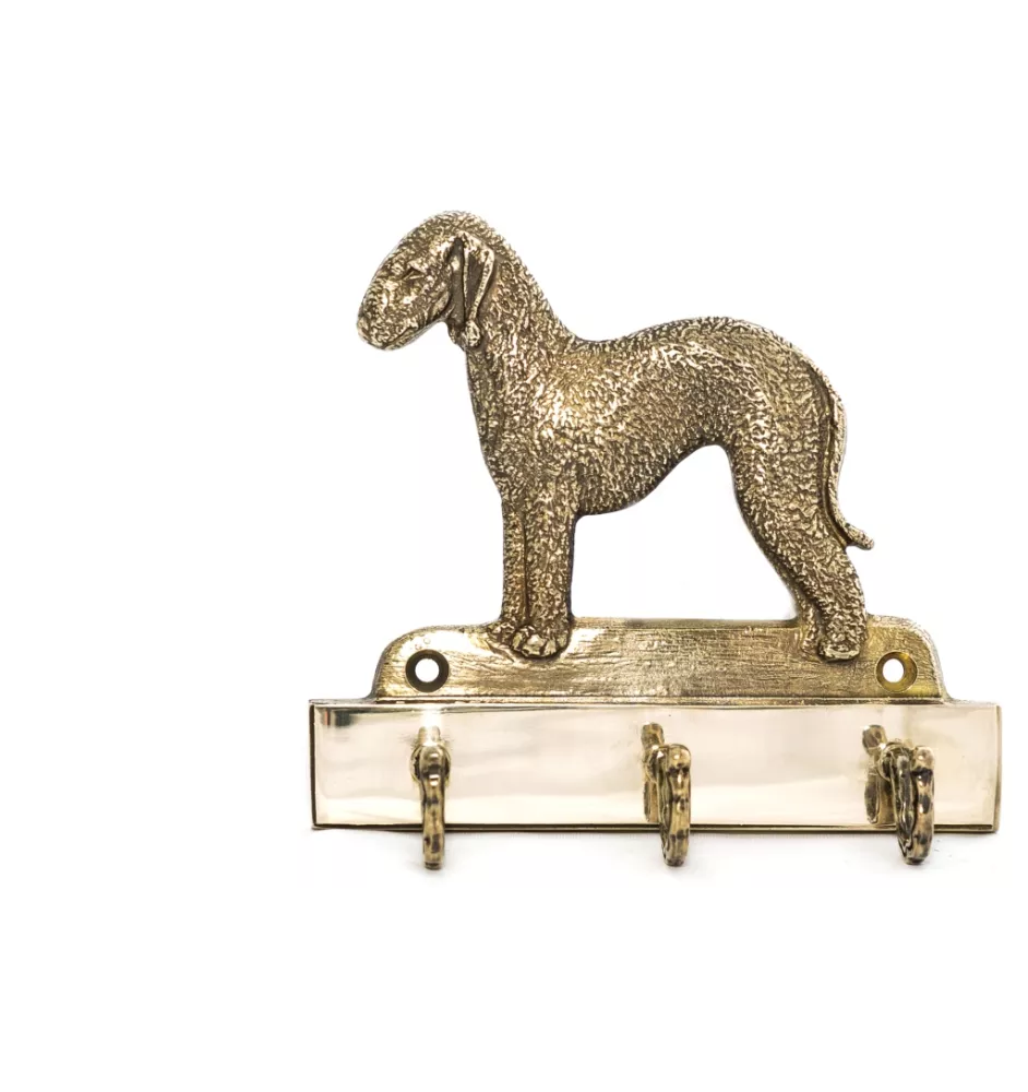 Terrier De Bedlington, Bedlington Terrier - porte-clés avec chien, support en laiton pour accessoires pour chiens, élégante décoration pour le couloir de la marque Art-Dog