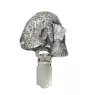 Bedlington Terrier, Rothbury Terrier, Rodbery Terrier - brooch with a clip, holder for a start number, silver-plated dog show pin from the Art-Dog brand