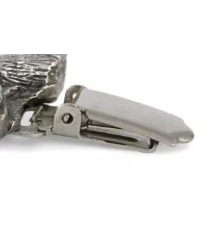 Terrier De Bedlington, Bedlington Terrier - broche avec pince, support pour numéro de départ, épingle argentée pour exposition de chiens de la marque Art-Dog