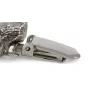 Bedlington Terrier, Rothbury Terrier, Rodbery Terrier - brooch with a clip, holder for a start number, silver-plated dog show pin from the Art-Dog brand