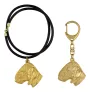 Bedlington Terrier, Rothbury Terrier, Rodbery Terrier - keychain and necklace with a dog in a box, high-quality gold-plated product, Art-Dog brand