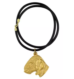 Bedlington Terrier, Rothbury Terrier, Rodbery Terrier - keychain and necklace with a dog in a box, high-quality gold-plated product, Art-Dog brand