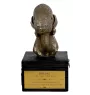 Bedlington Terrier, Rothbury Terrier, Rodbery Terrier - an urn with an engraving and a sculpture of a dog, a handmade product by the Art-Dog brand.
