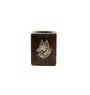 Belgian Shepherd Dog, Belgian Sheepdog - wooden candle holder with a dog, a unique souvenir after losing a dog, a handicraft from the Art-Dog brand
