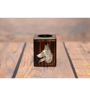 Azawakh, Tuareg Sloughi I - wooden candle holder with a dog, a unique souvenir after losing a dog, a handicraft from the Art-Dog brand