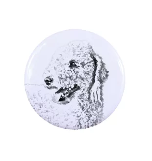 Terrier De Bedlington, Bedlington Terrier - badge avec votre chien, ajoutez votre propre photo, marque Art-Dog