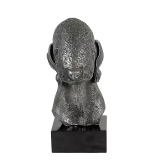 Terrier De Bedlington, Bedlington Terrier - figurine en marbre, recouverte de métal argenté, fabriquée à la main, marque Art-Dog