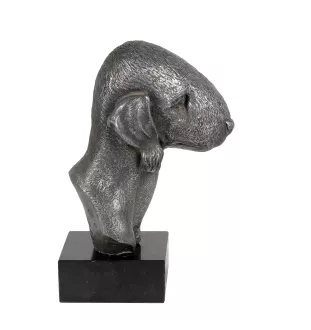 Terrier De Bedlington, Bedlington Terrier - figurine en marbre, recouverte de métal argenté, fabriquée à la main, marque Art-Dog