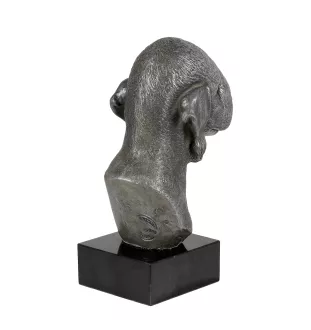 Bedlington Terrier, Rothbury Terrier - Figur auf Marmor, mit Silbermetall überzogen, handgefertigt, Marke Art-Dog