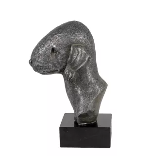 Terrier De Bedlington, Bedlington Terrier - figurine en marbre, recouverte de métal argenté, fabriquée à la main, marque Art-Dog