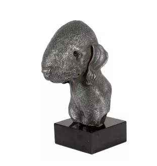 Bedlington Terrier, Rothbury Terrier - Figur auf Marmor, mit Silbermetall überzogen, handgefertigt, Marke Art-Dog