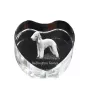 Bedlington Terrier, Rothbury Terrier, Rodbery Terrier - a photo of a dog in crystal, crystal heart, unique photo frame from the Art-Dog brand
