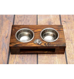 Bedlington Terrier drewniany stojak na miski Art-Dog