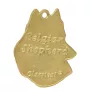 Belgian Shepherd Dog, Belgian Sheepdog - keychain and necklace with a dog in a box, high-quality gold-plated product, Art-Dog brand