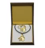 Azawakh, Tuareg Sloughi I - keychain and necklace with a dog in a box, high-quality gold-plated product, Art-Dog brand