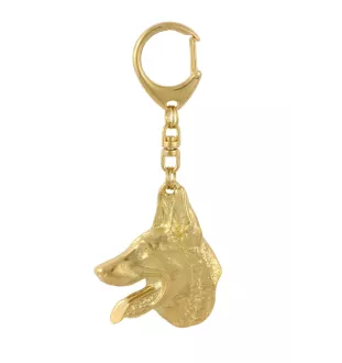 Azawakh, Tuareg Sloughi I - keychain and necklace with a dog in a box, high-quality gold-plated product, Art-Dog brand
