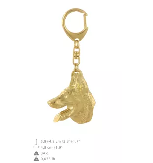 Azawakh, Tuareg Sloughi I - keychain and necklace with a dog in a box, high-quality gold-plated product, Art-Dog brand