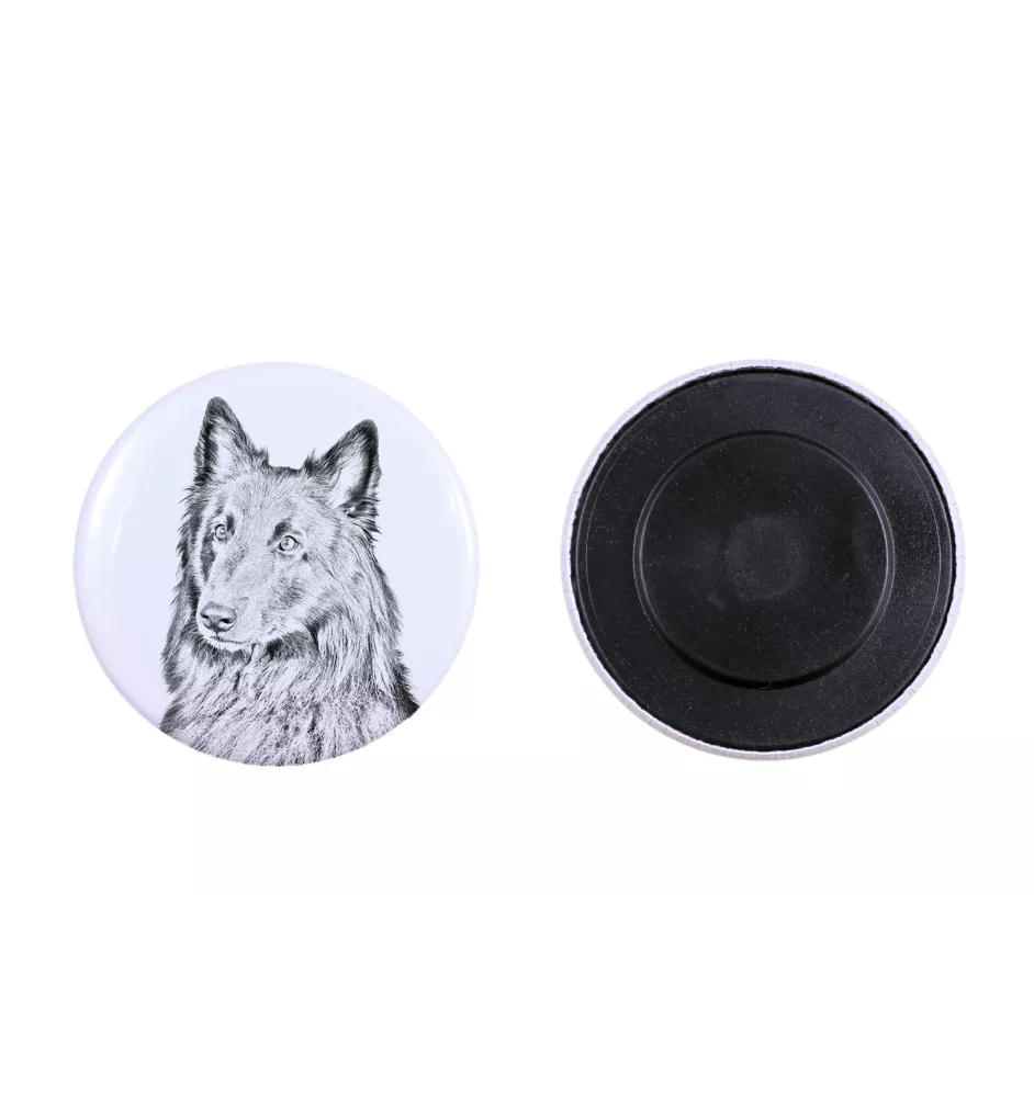 Belgischer Schäferhund Magnet mit einem Hundepfotenabdruck, außergewöhnlich leicht, starker Magnet, handgefertigtes Produkt der Marke Art-Dog