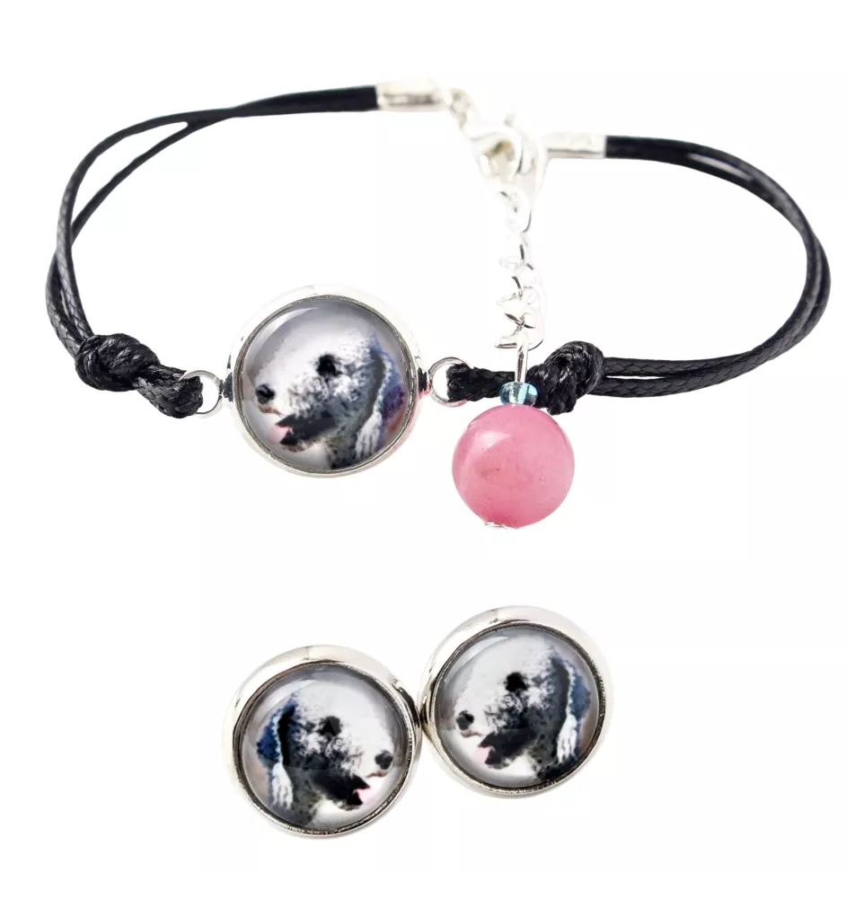 Terrier De Bedlington, Bedlington Terrier - ensemble de bijoux avec votre photo, accessoire féminin, article fait main, produit fabriqué à la main avec passion pour la création de la marque Art-Dog