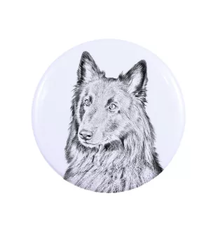 Belgischer Schäferhund Magnet mit einem Hundepfotenabdruck, außergewöhnlich leicht, starker Magnet, handgefertigtes Produkt der Marke Art-Dog