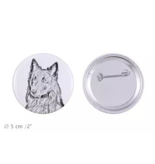 Owczarek belgijski przypinka z psem duża Art-Dog
